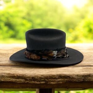 Elegant Black Feathered Men's Hat